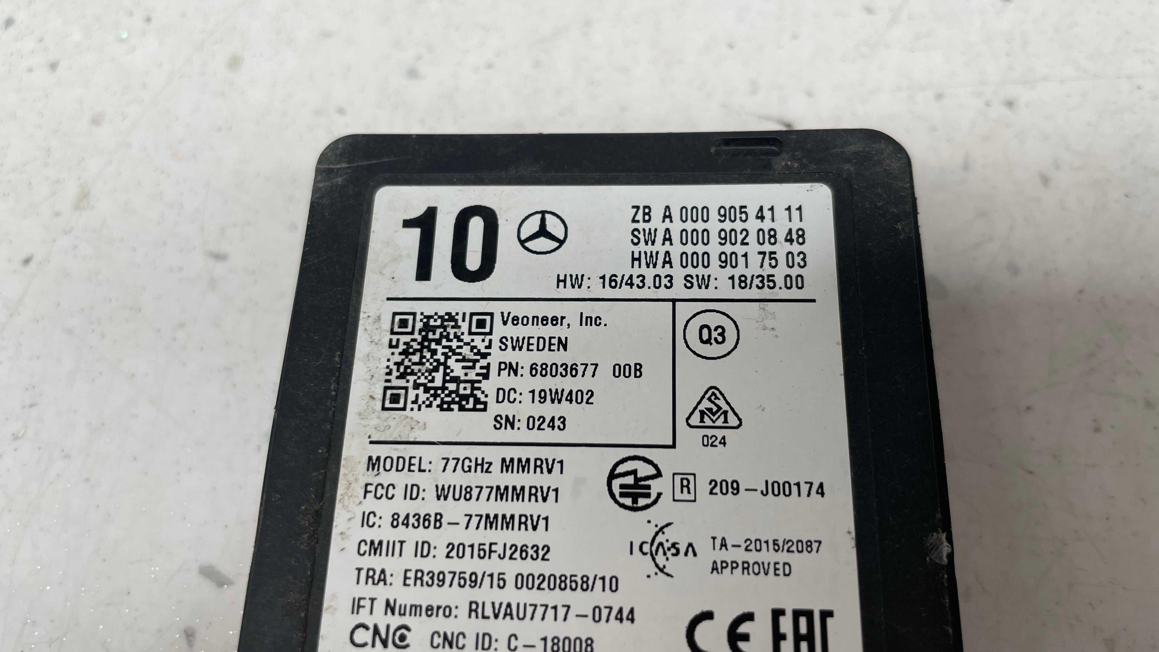 A0009054111 MERCEDES REAR BLIND SPOT RADAR SENSOR