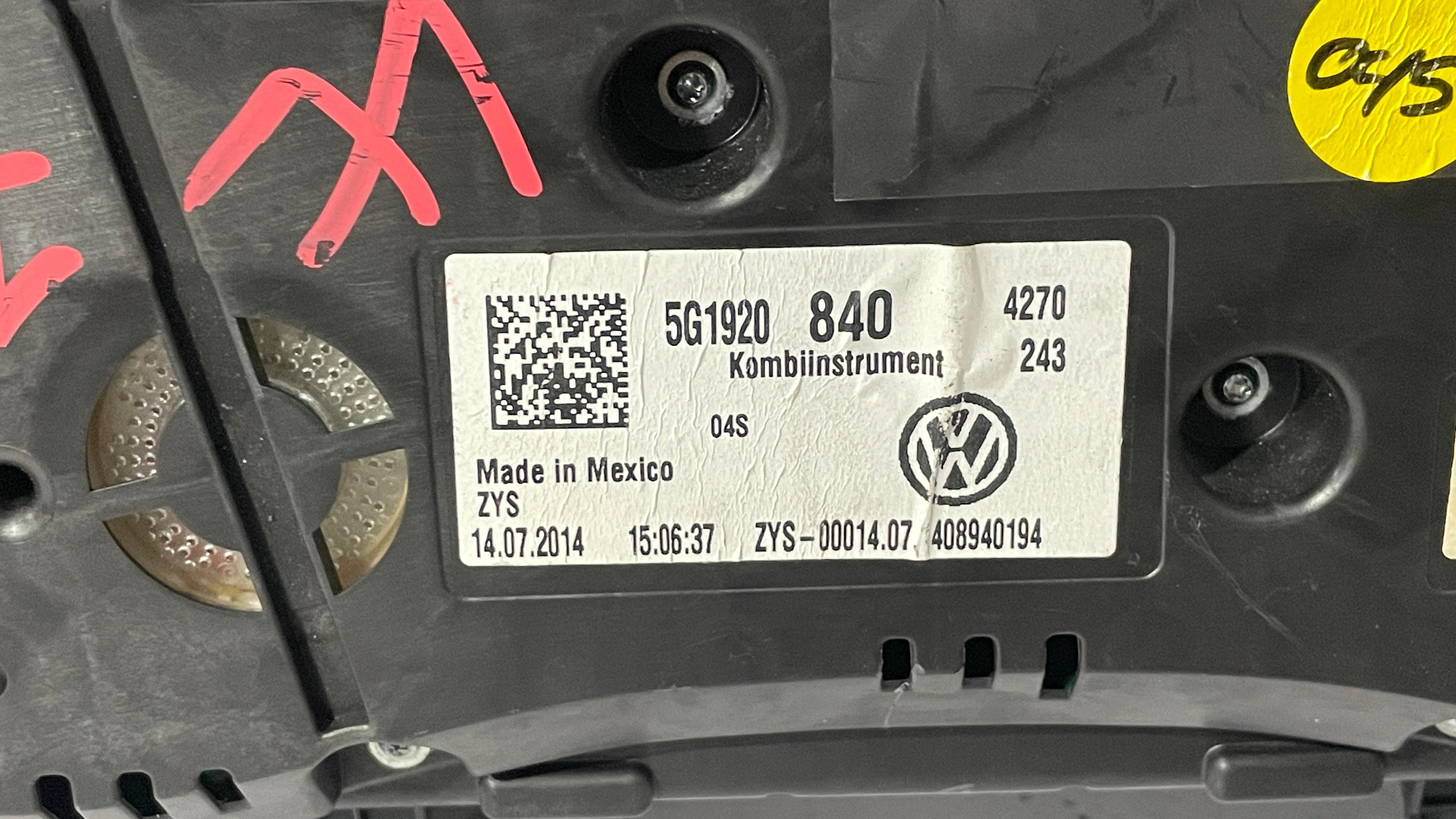 5G1920840 VOLKSWAGEN GOLF VII SPEEDOMETER INSTRUMENT CLUSTER