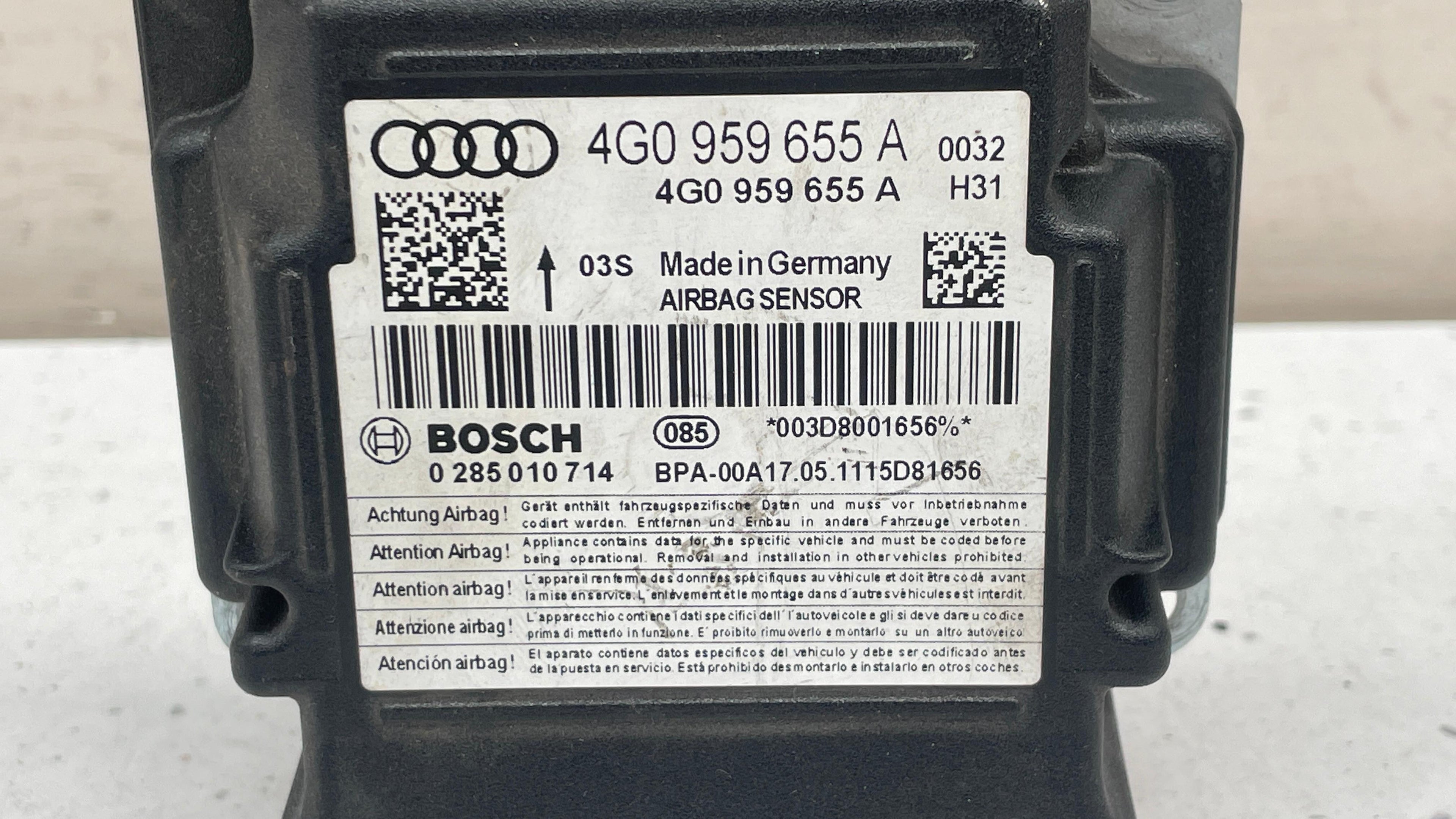 4G0959655A  AUDI A6 SRS MODULE CONTROL UNIT