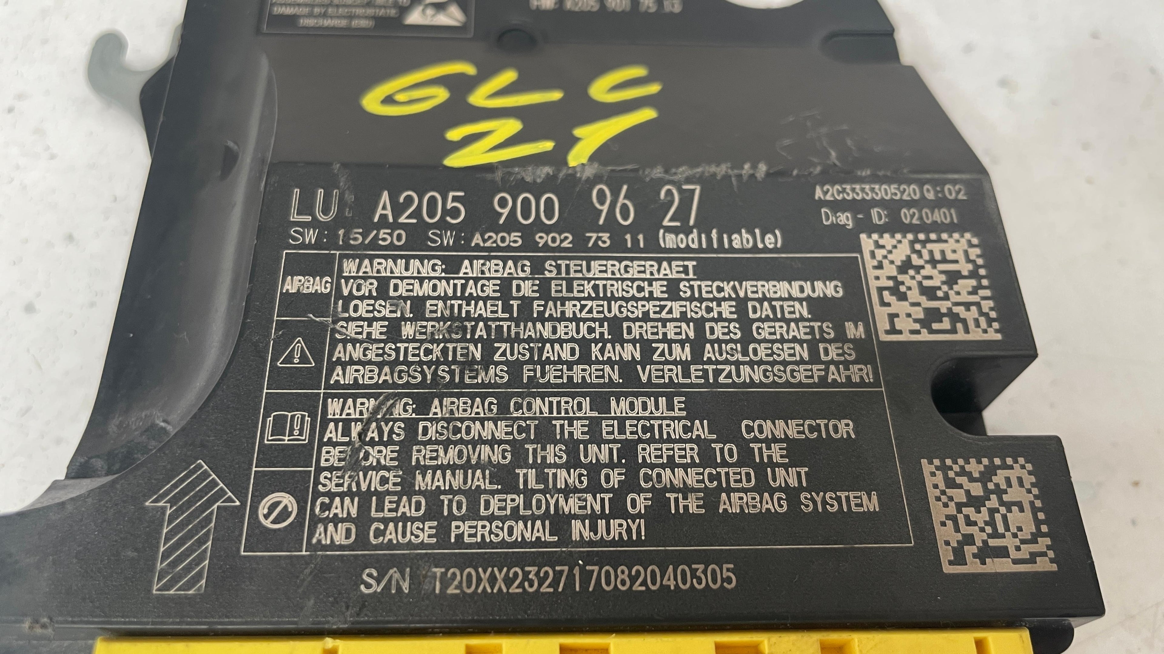 A2059009627 MERCEDES GLC SRS CONTROL UNIT ECU