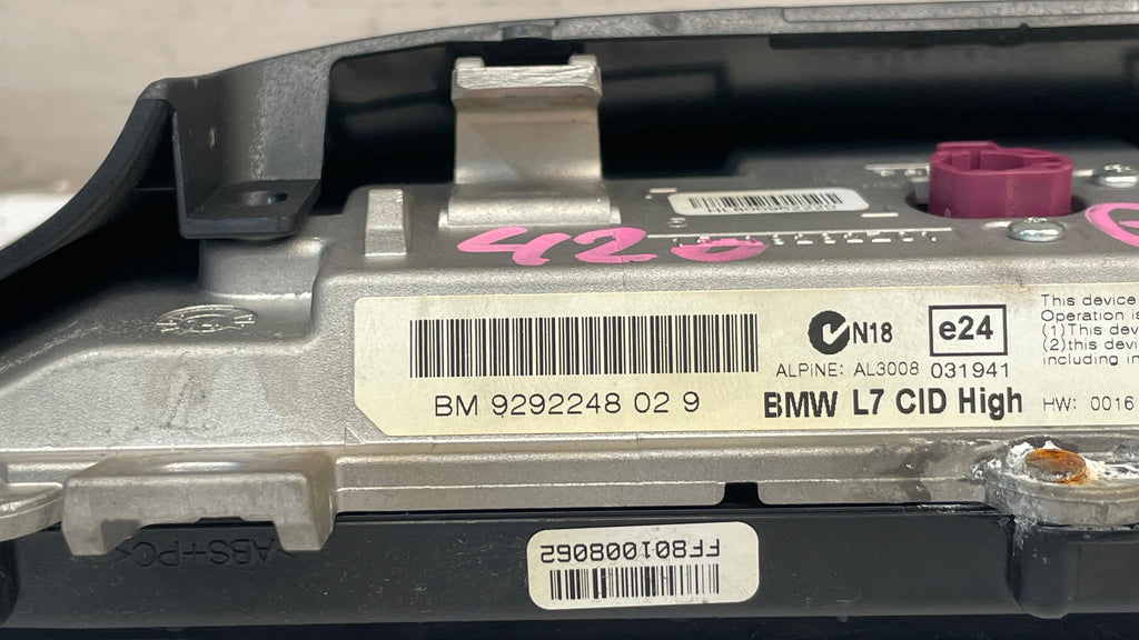 9292248029 BMW SERIES 4  NAVIGATION DISPLAY SCREEN