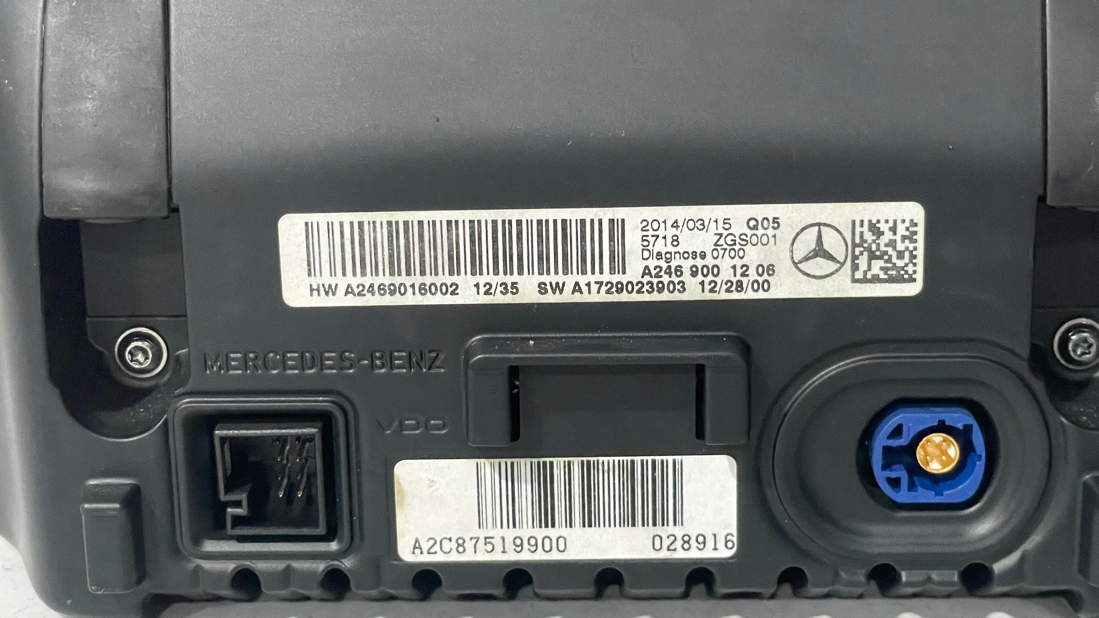 A2469001206 MERCEDES B CLASS W246 DISPLAY SCREEN UNIT