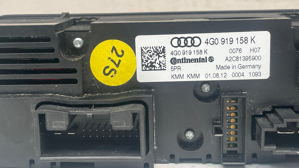 4G0919158K  AUDI A6 REAR AC CLIMATE CONTROL