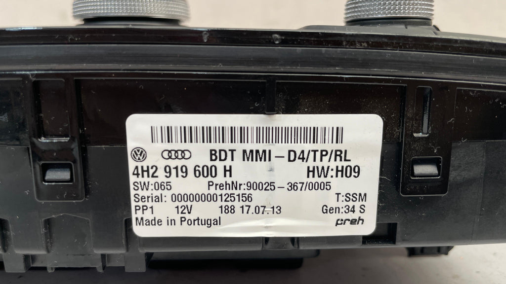 4H2919600H AUDI A8 MMI OPERATING TOUCH PAD UNIT