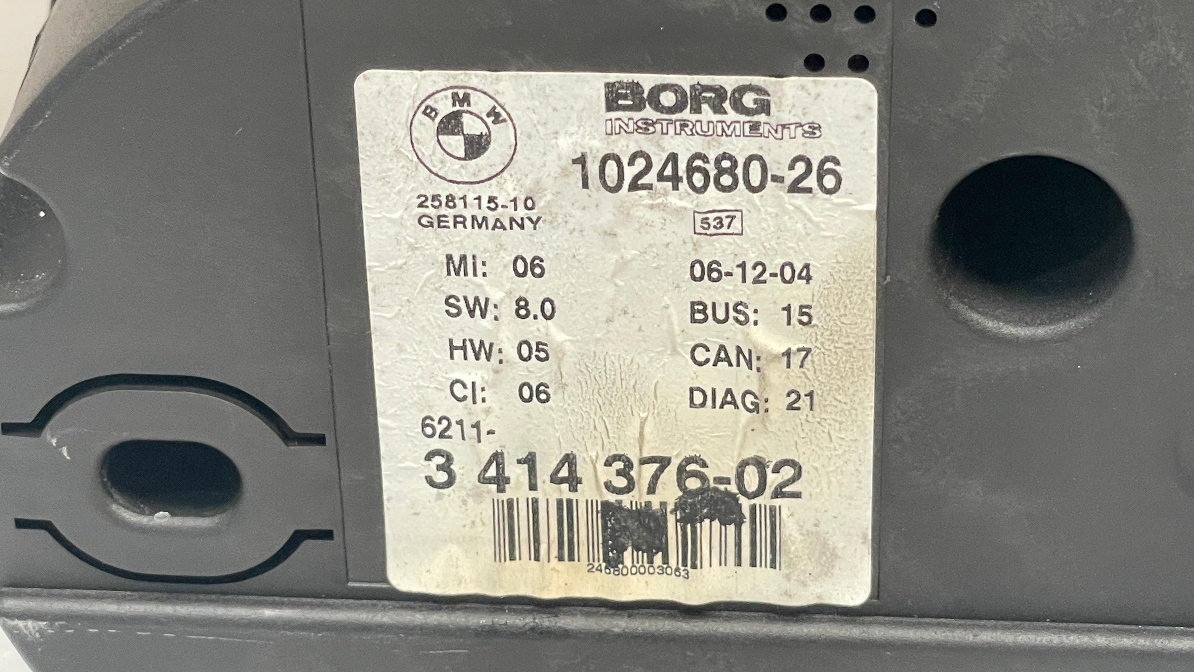 3414376-02 BMW X3 INSTRUMENT PANEL CLUSTER