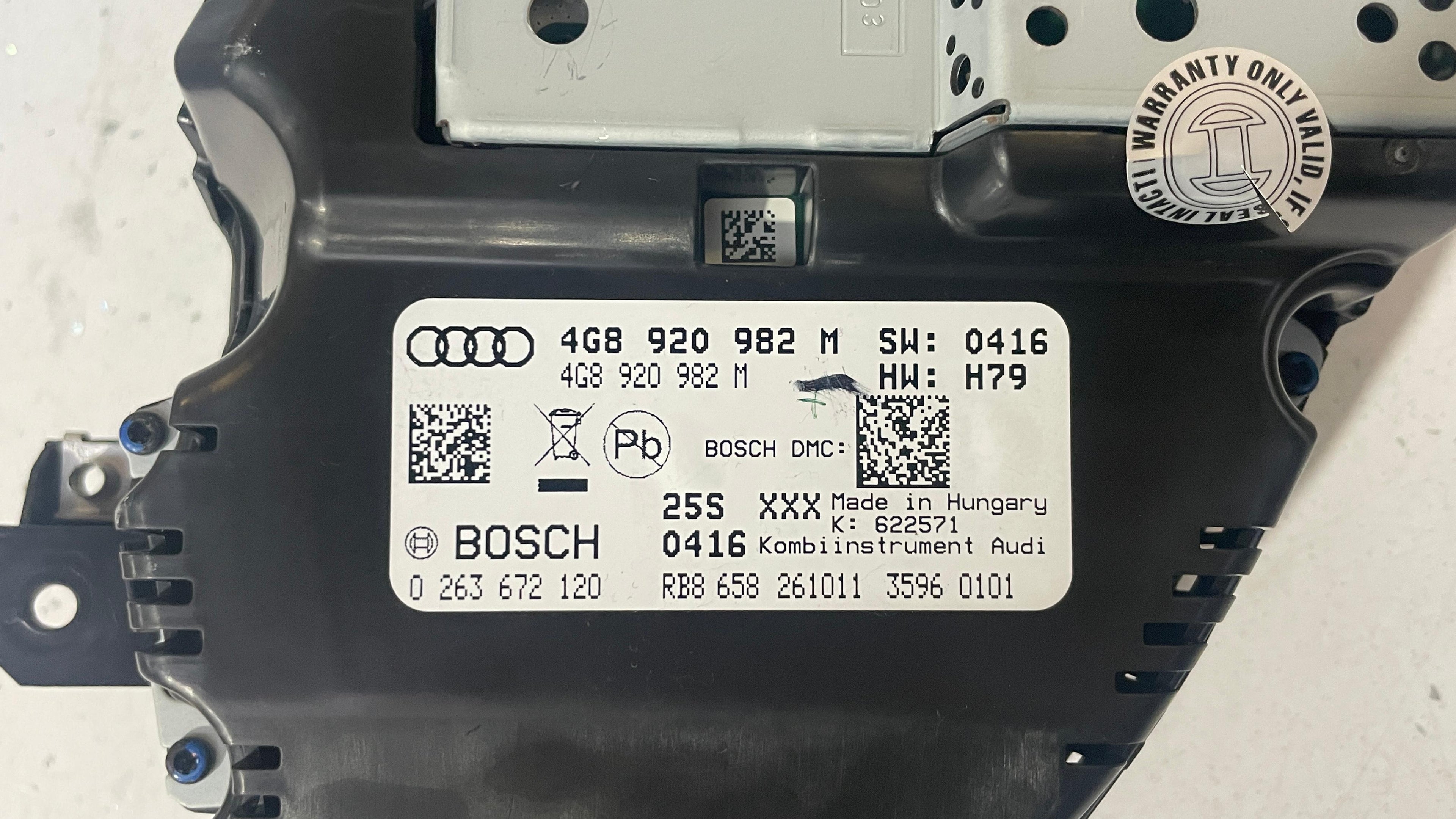 4G8920982M AUDI A6 SPEEDOMETER INSTRUMENT CLUSTER PANEL