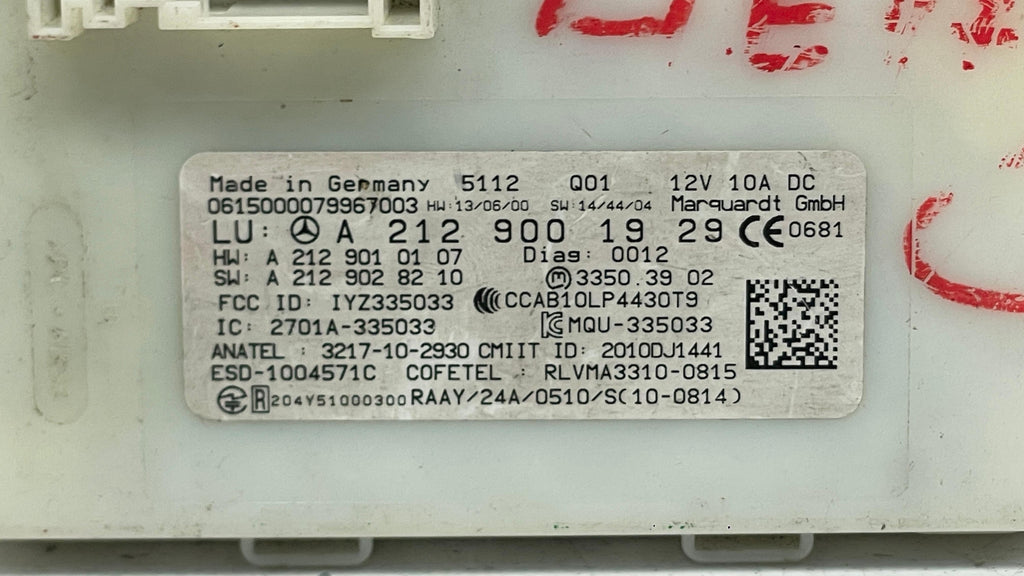 2013 - 2016 MERCEDES E400 KEYLESS IGNITION CONTROL MODULE A2129001929 OEM