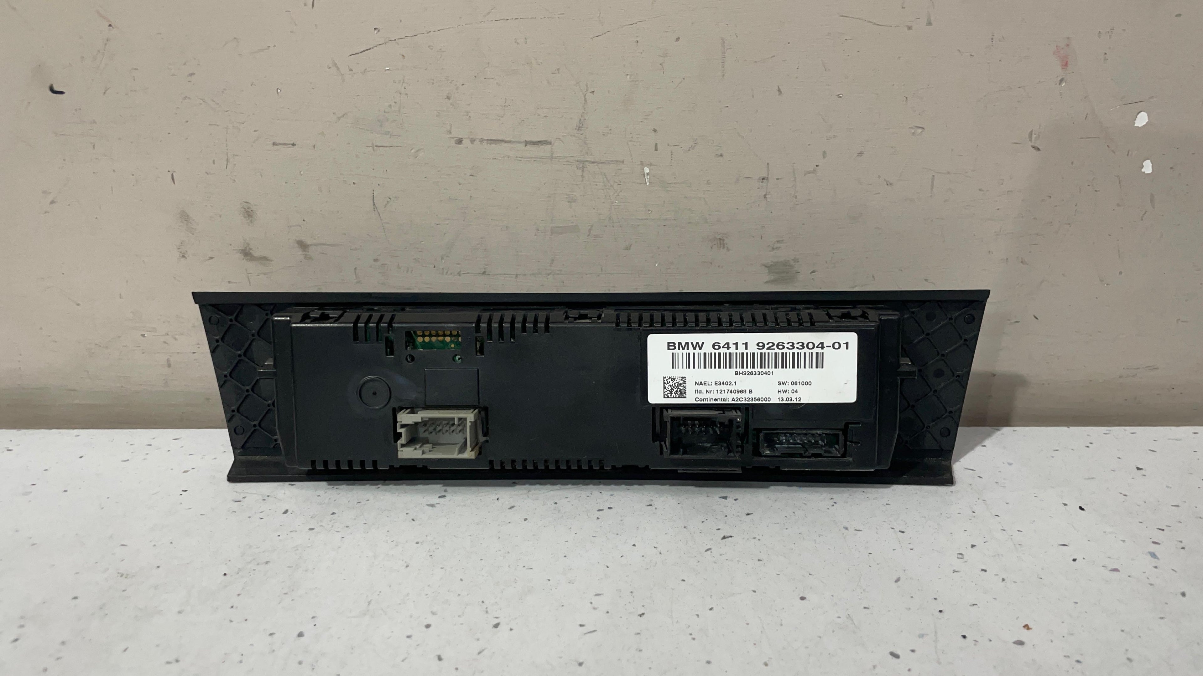 9263304-01 BMW E92 CLIMATE AC CONTROL UNIT