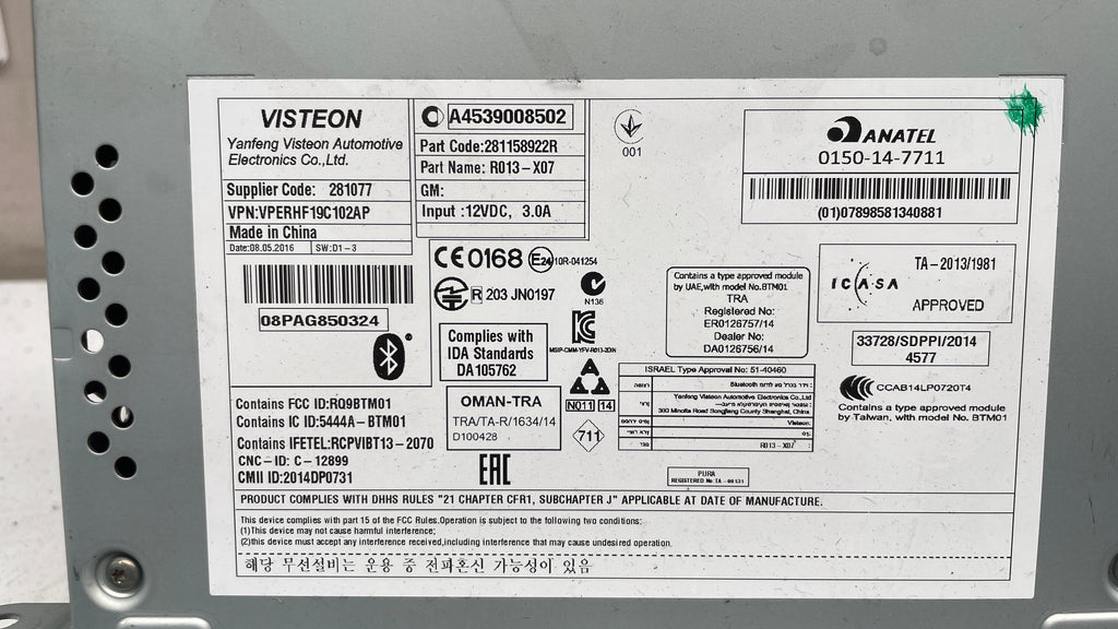 A4539008502 SMART FORTWO RADIO CD CONTROL UNIT