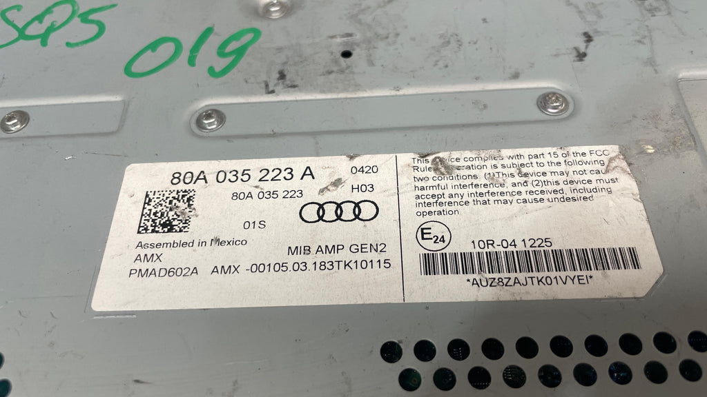 80A035223A AUDI SQ5 AUDIO AMPLIFIER CONTROL