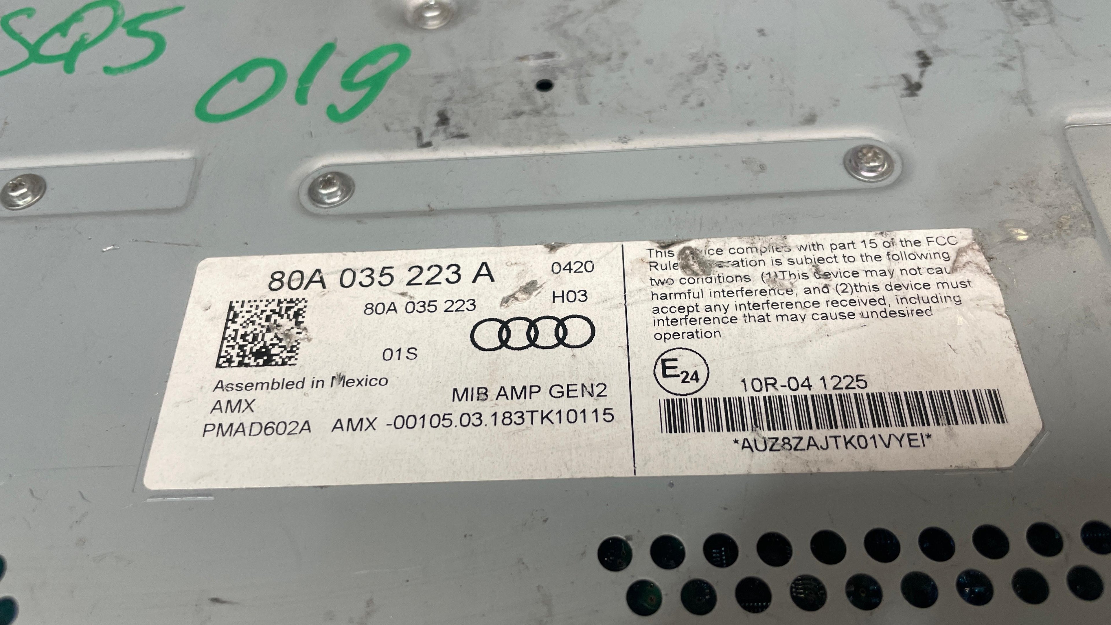 80A035223A AUDI SQ5 AUDIO AMPLIFIER CONTROL