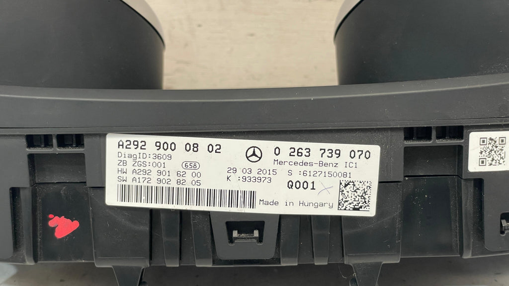 A2929000802 MERCEDES GLE W292  SPEEDOMETER INSTRUMENT CLUSTER PANEL