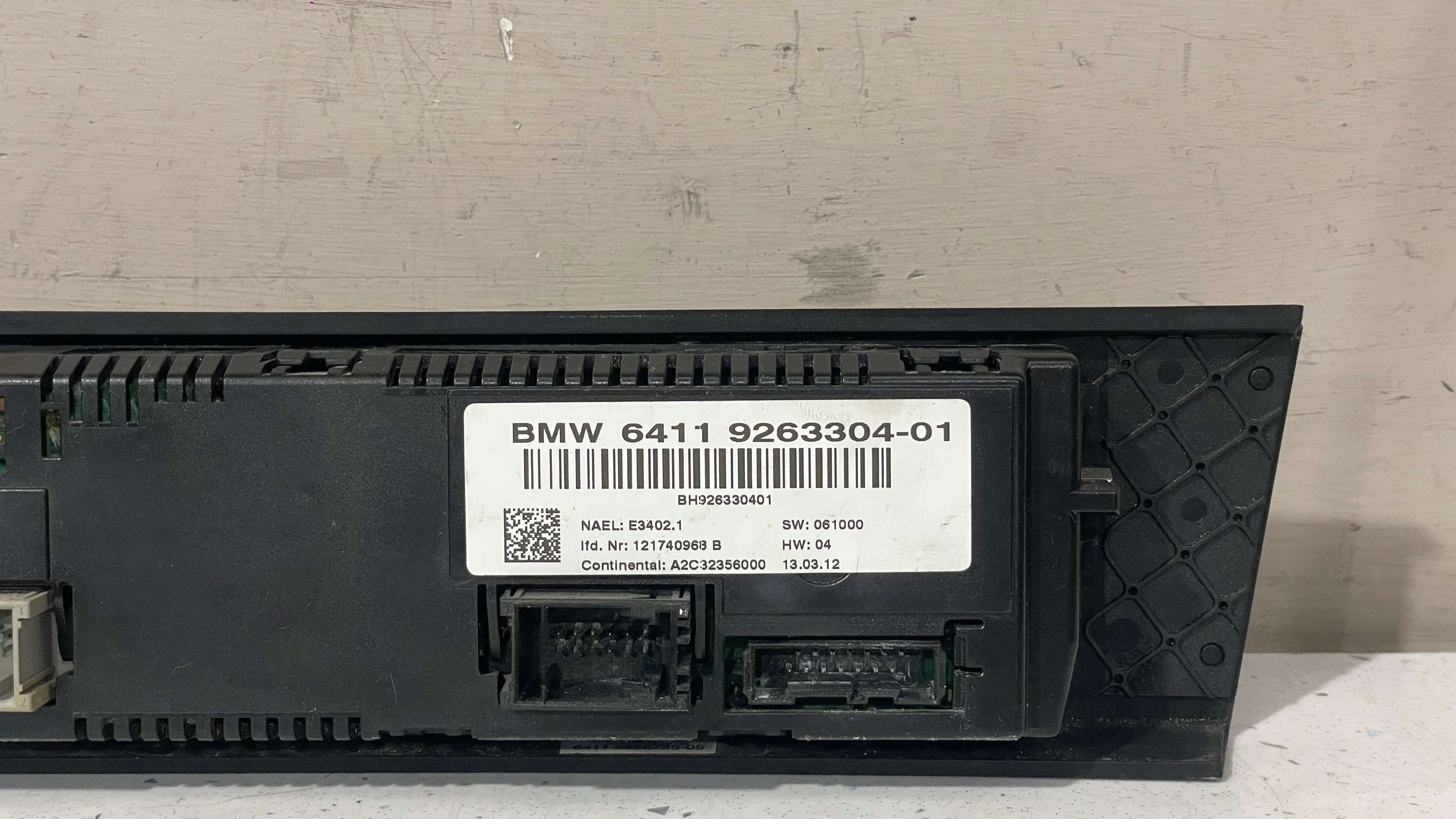 9263304-01 BMW E92 CLIMATE AC CONTROL UNIT