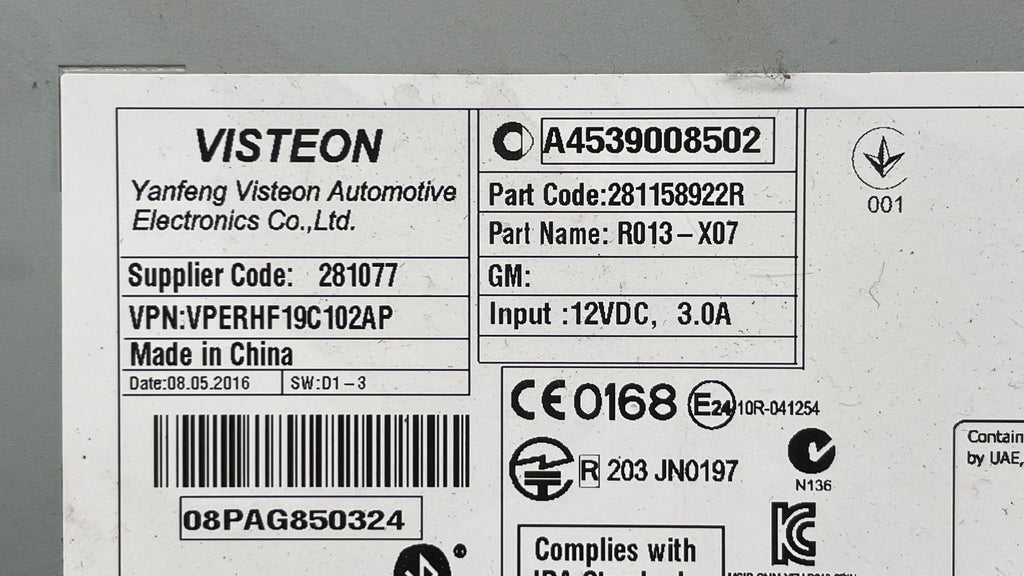 A4539008502 SMART FORTWO RADIO CD CONTROL UNIT