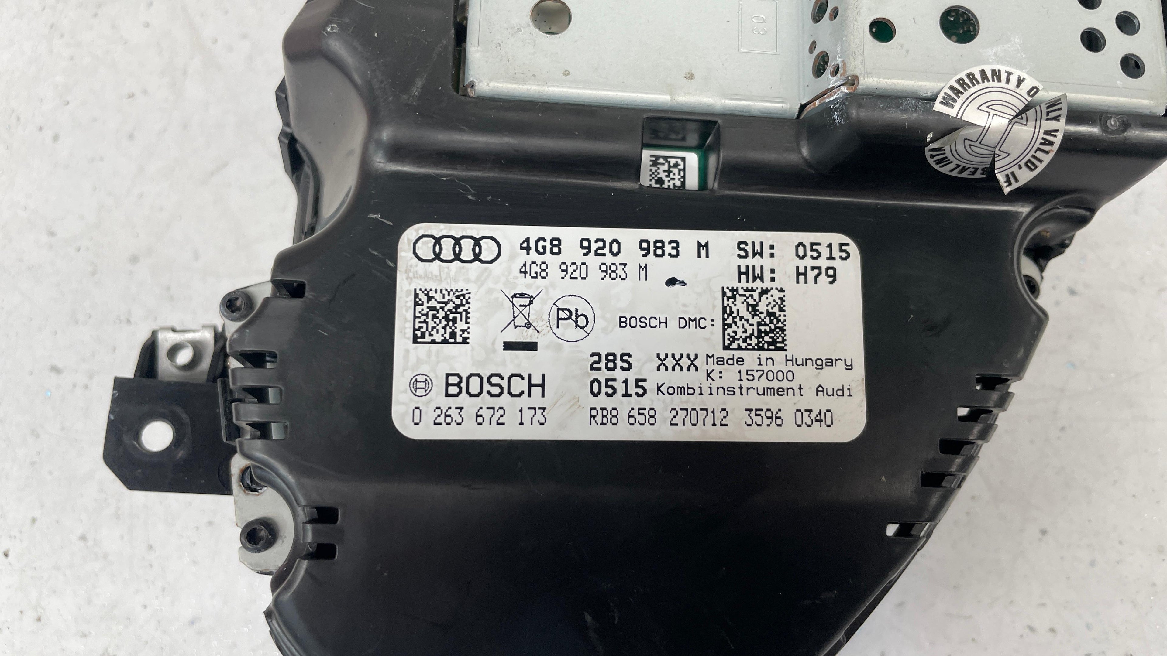 4G8920983M AUDI A6 INSTRUMENT CLUSTER PANEL