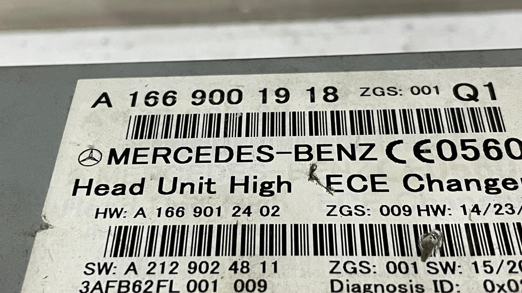 A1669001918 MERCEDES W166 RADIO NAVIGATION CONTROL PANEL