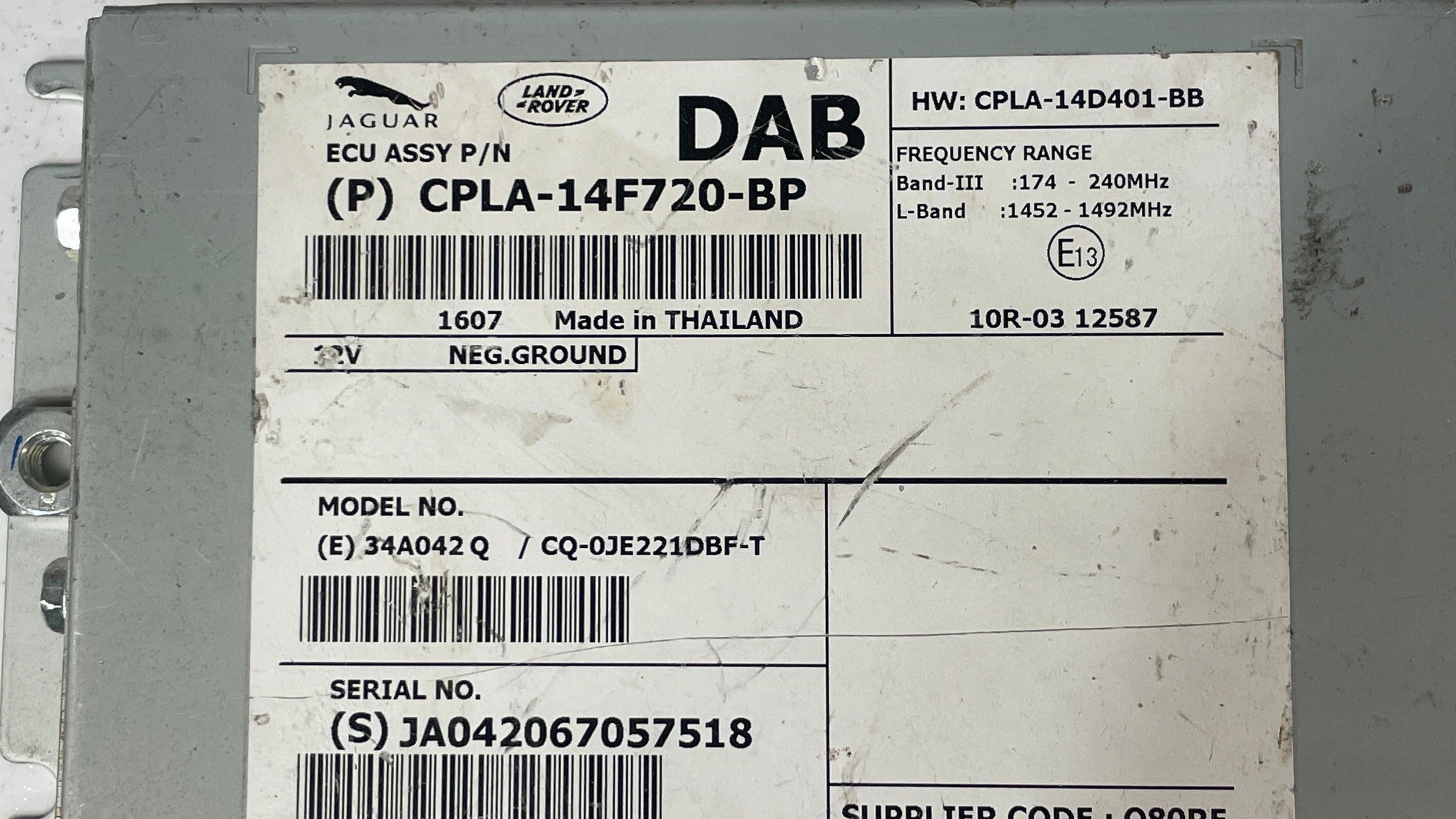 CPLA-14F720-BP  LAND ROVER DAB CONTROL MODULE ECU UNIT