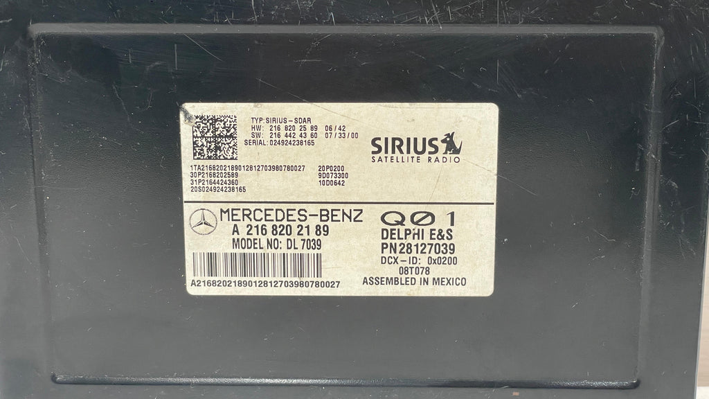 A2168202189 MERCEDES W204 SIRIUS SATELLITE RADIO RECEIVER
