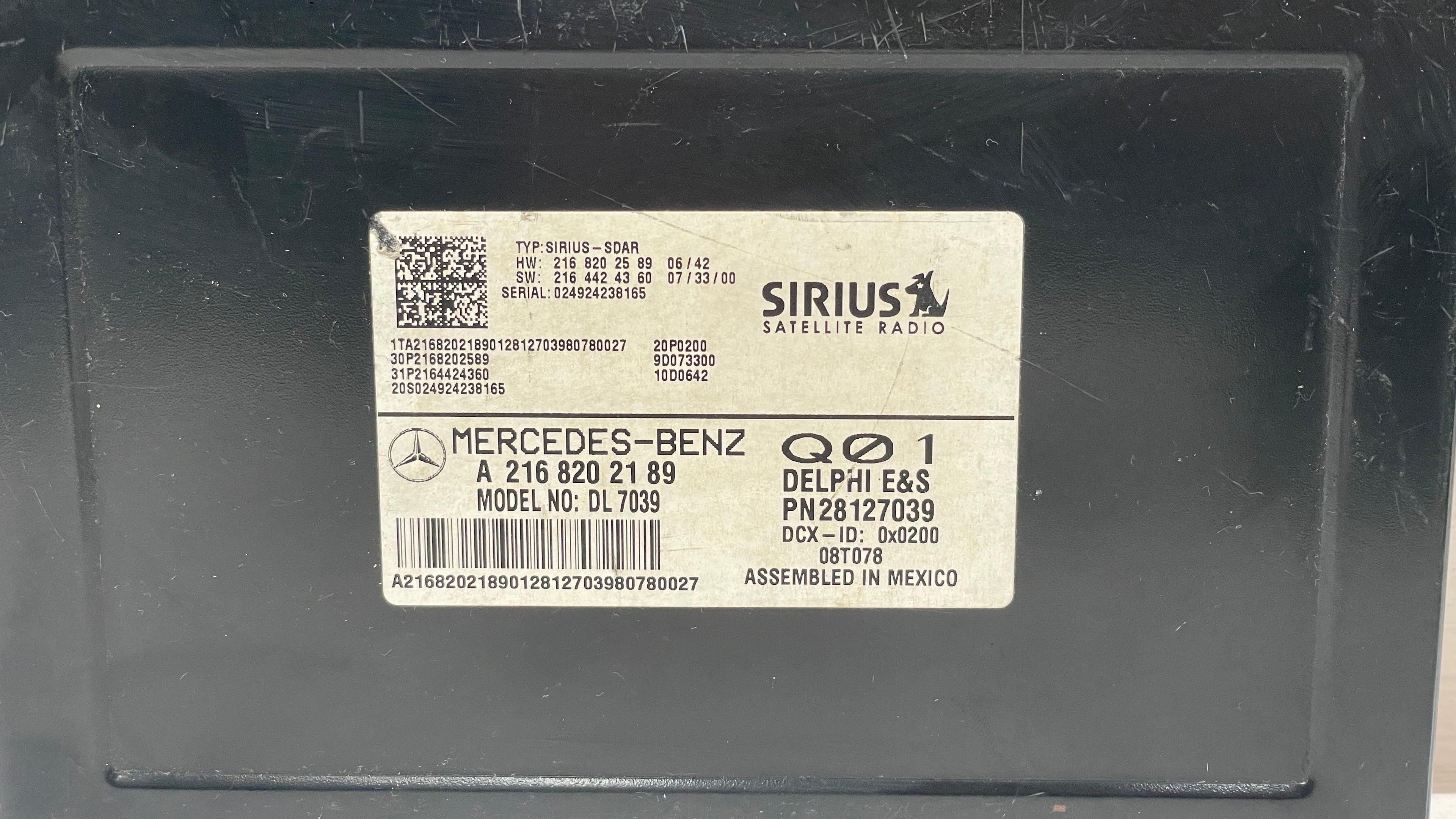 A2168202189 MERCEDES W204 SIRIUS SATELLITE RADIO RECEIVER