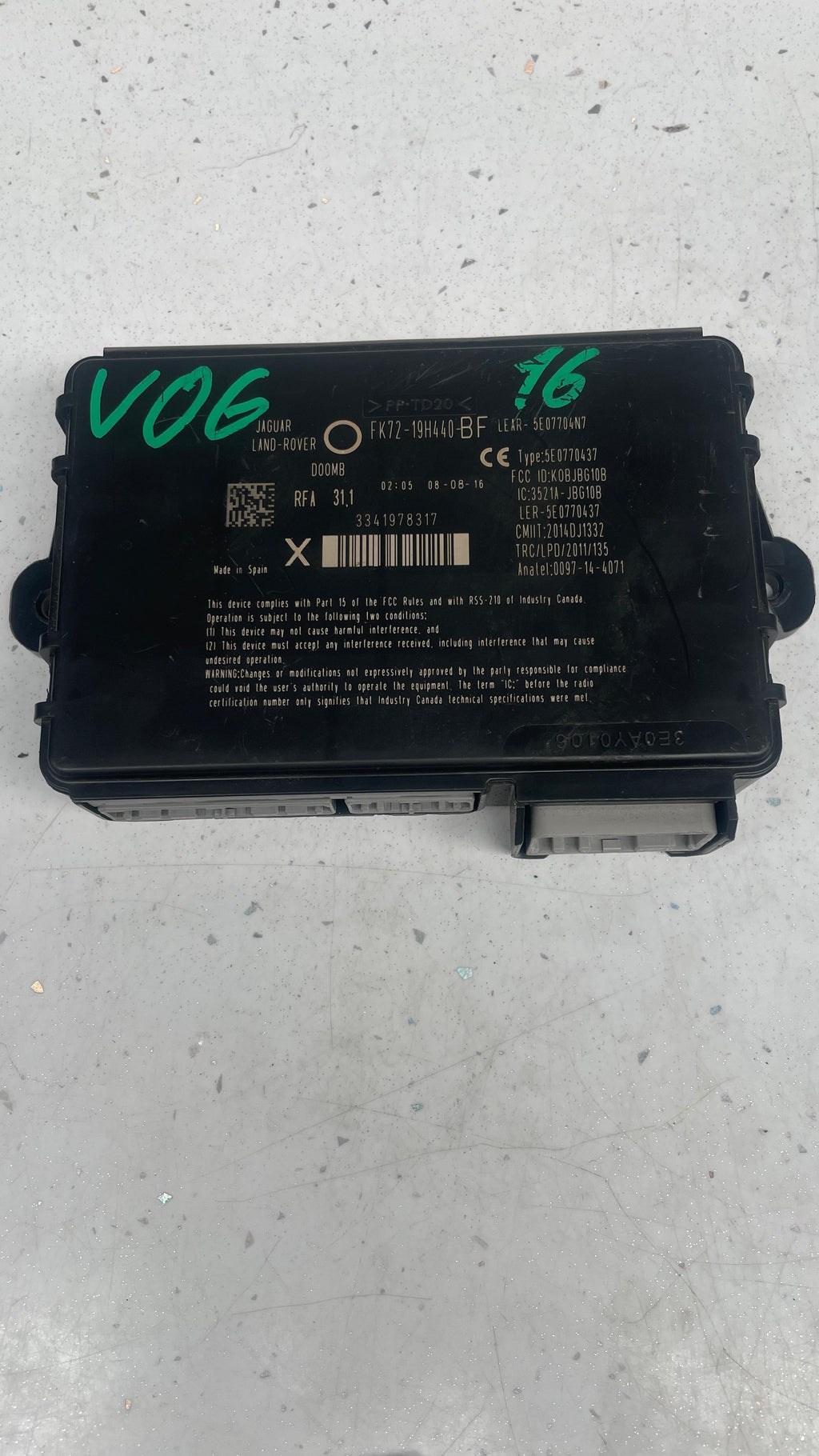 FK72-19H440-BF  LAND ROVER SMART KEY PASSIVE ENTRY CONTROL