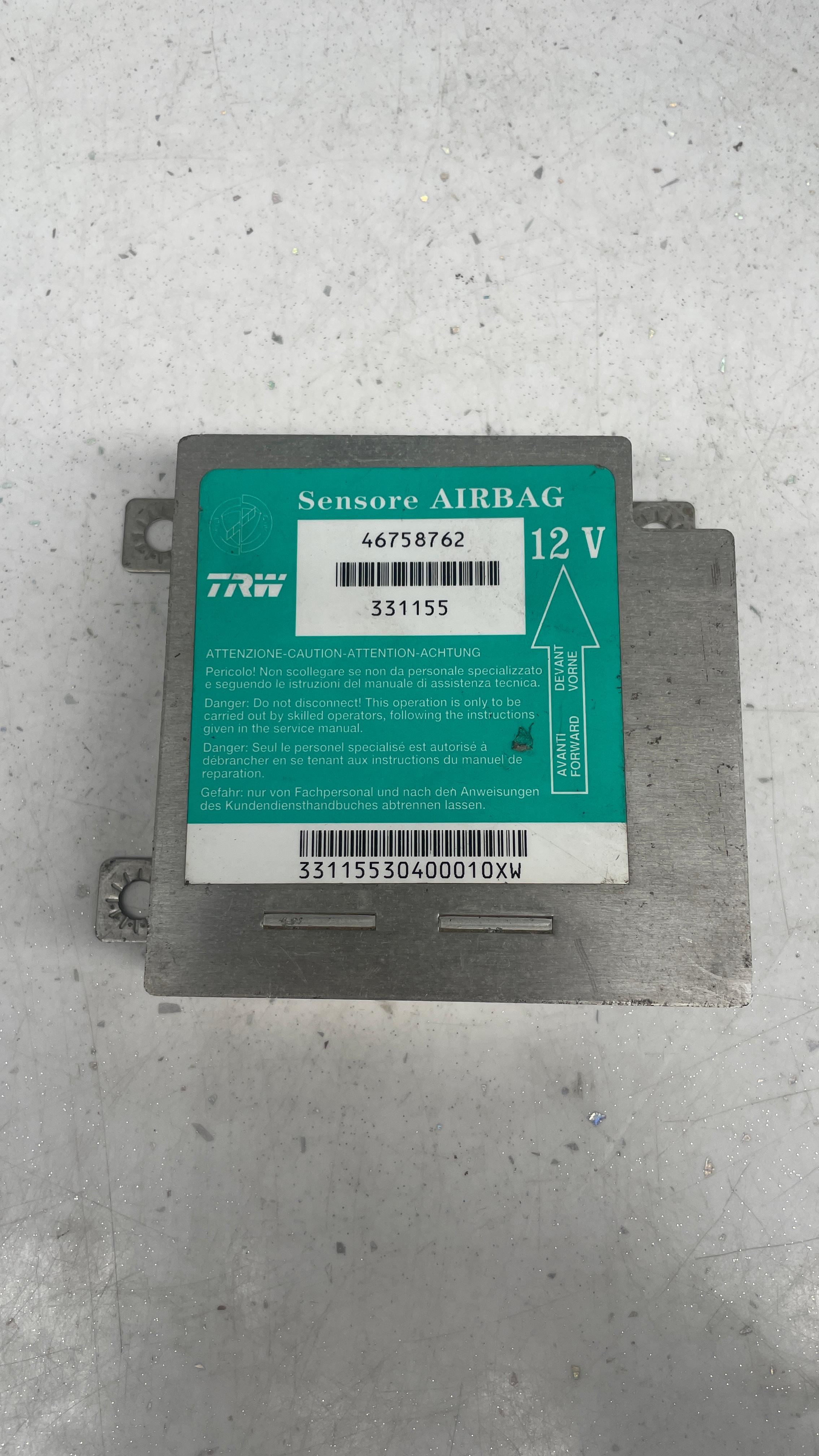 46758762 FIAT SRS CRASH SENSOR MODULE