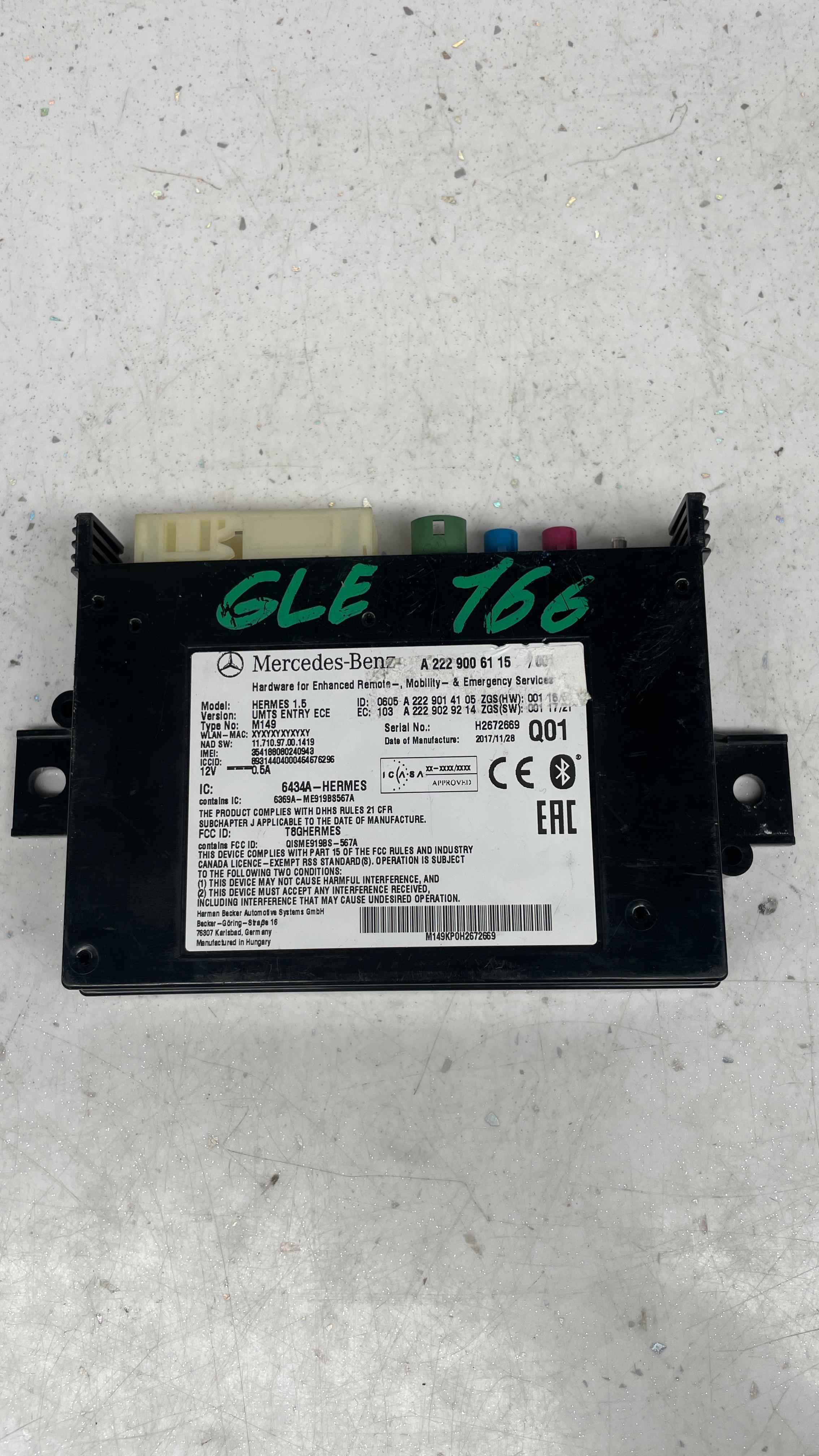 A2229006115 MERCEDES COMMUNICATION CONTROL UNIT