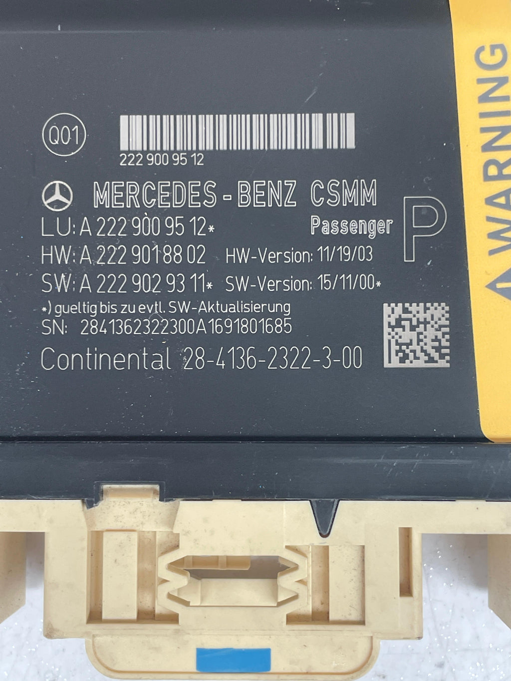 A2229009512 MERCEDES W222 FRONT SEAT CONTROL