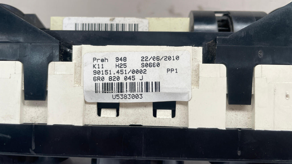 6R0820045J VOLKSWAGEN POLO HEATER / AC CONTROLLER