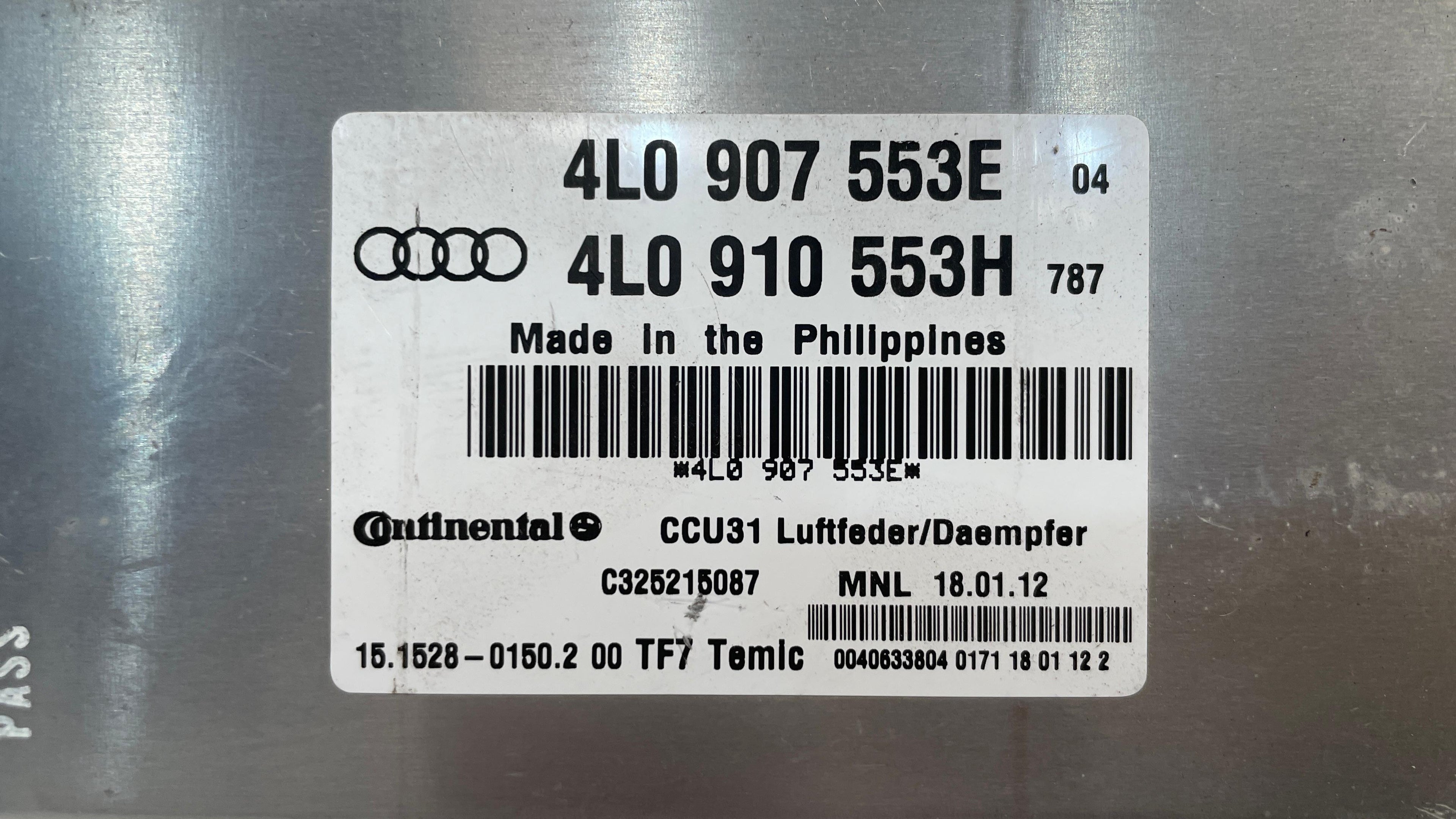4L0907553E   AUDI  Q7 AIR SUSPENSION CONTROL UNIT