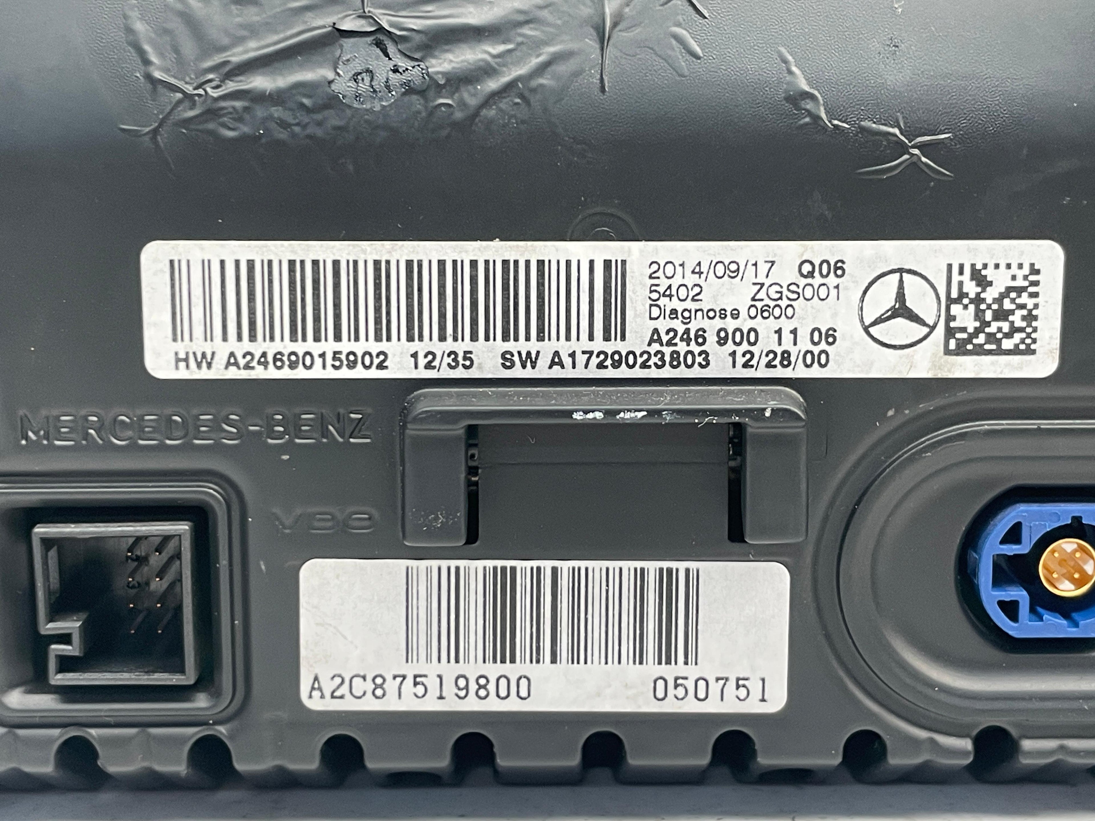 A2469001106 MERCEDES  A-CLASS  INFOTAINMENT DISPLAY SCREEN