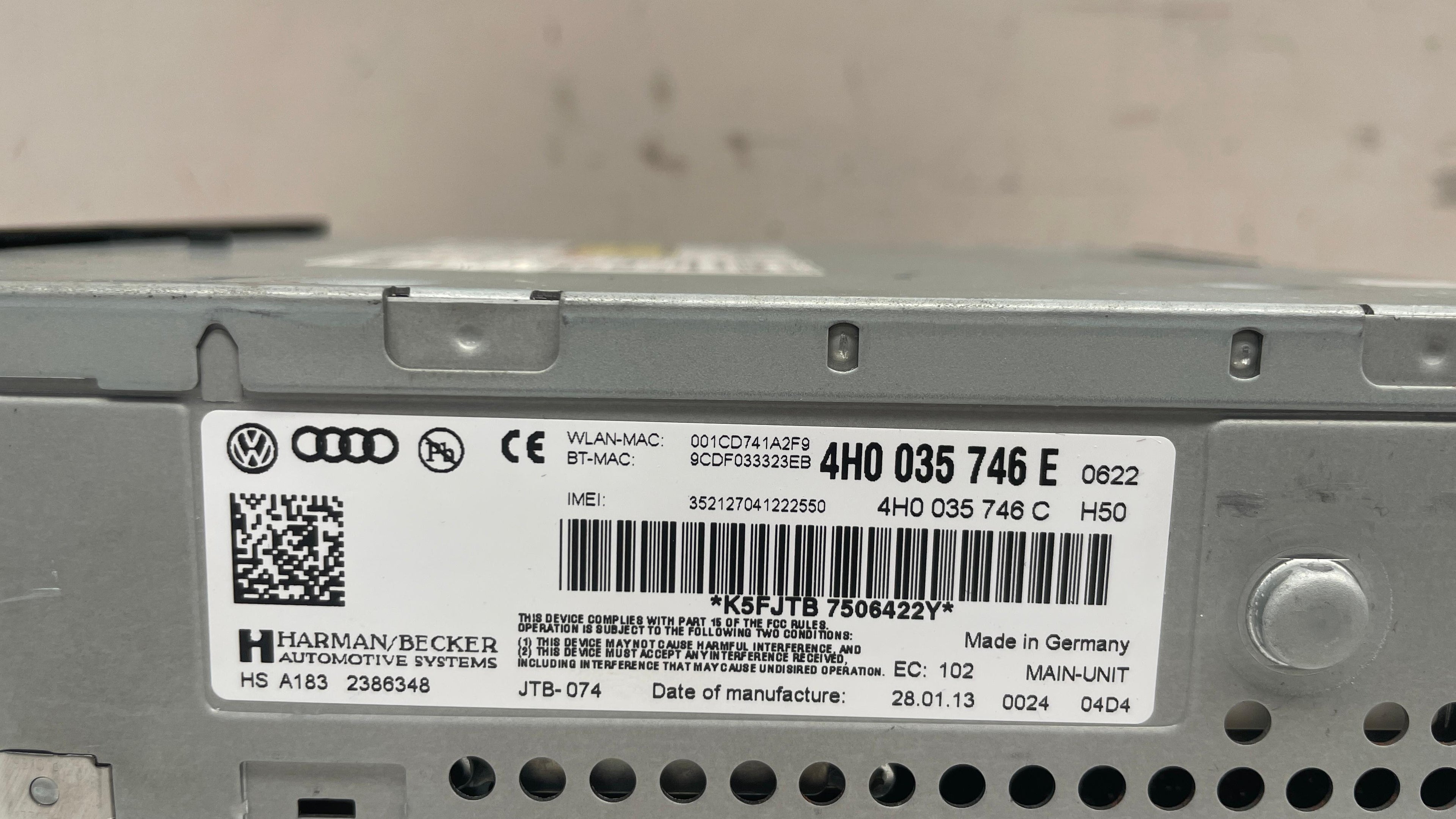 4H0035746E AUDI A8 MMI ECU NAVIGATION COMPUTER
