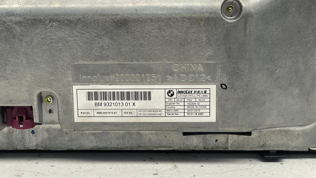 932101301 BMW F01  DISPLAY MONITOR UNIT USED