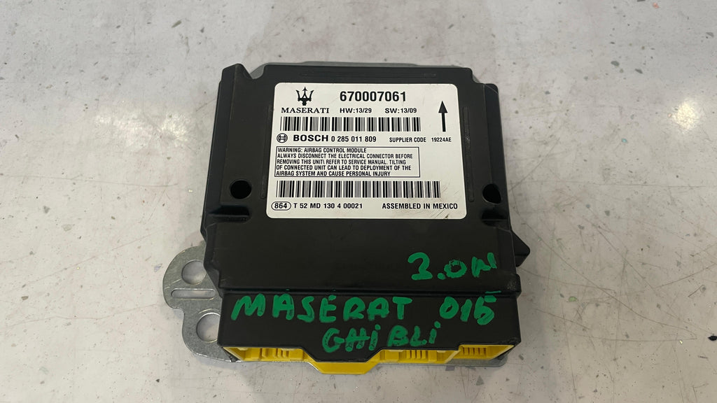 670007061 MASERATI GHIBLI SRS RESTRAINT CONTROL