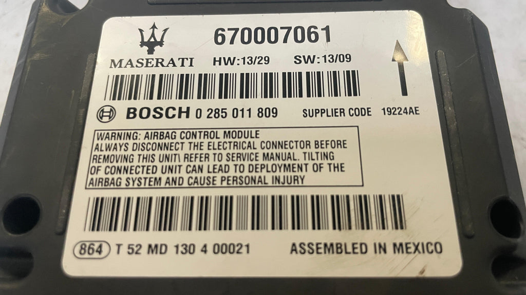 670007061 MASERATI GHIBLI SRS RESTRAINT CONTROL