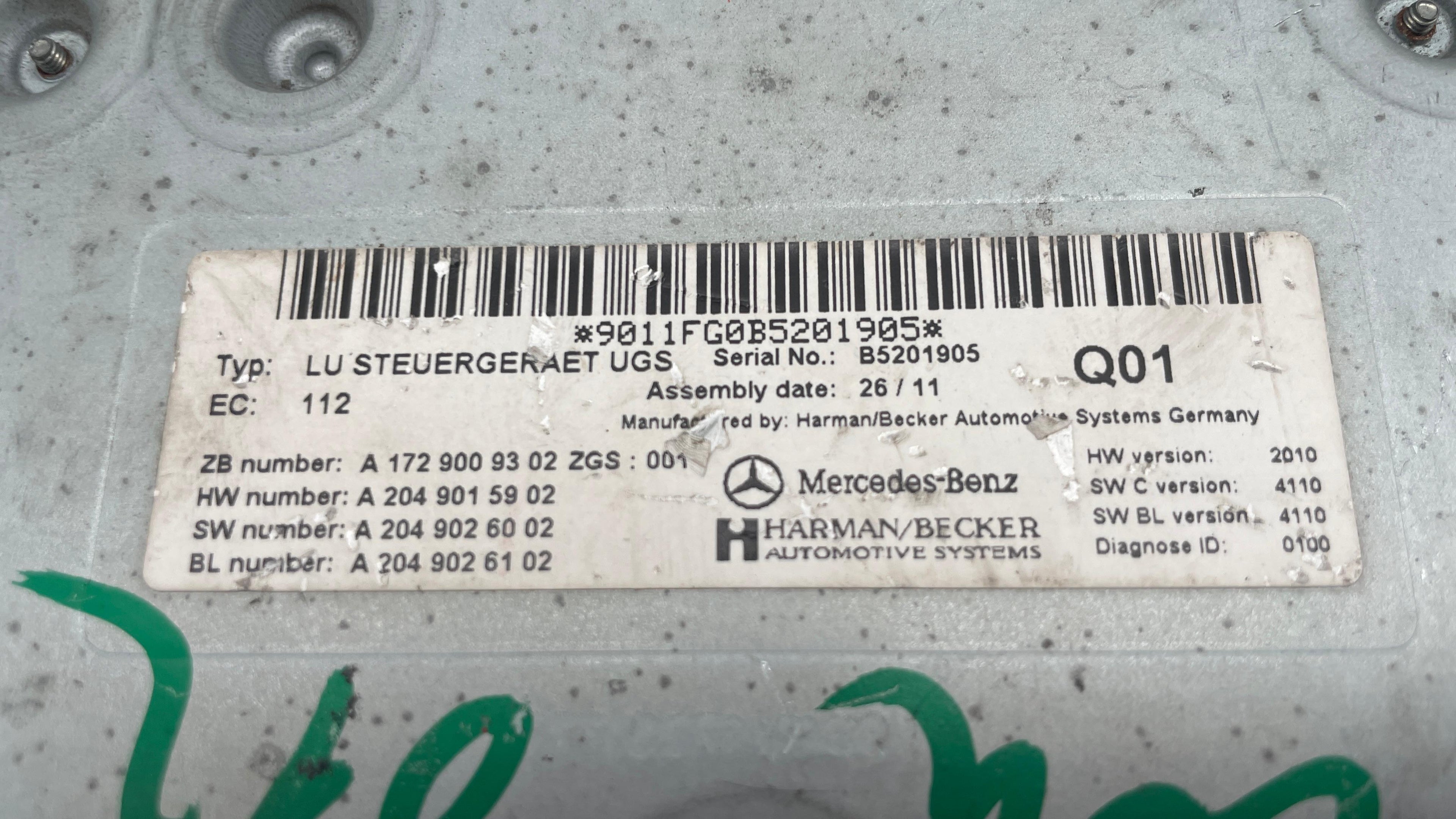 A1729009302  MERCEDES MULTIMEDIA  INTERFACE  CONTROL