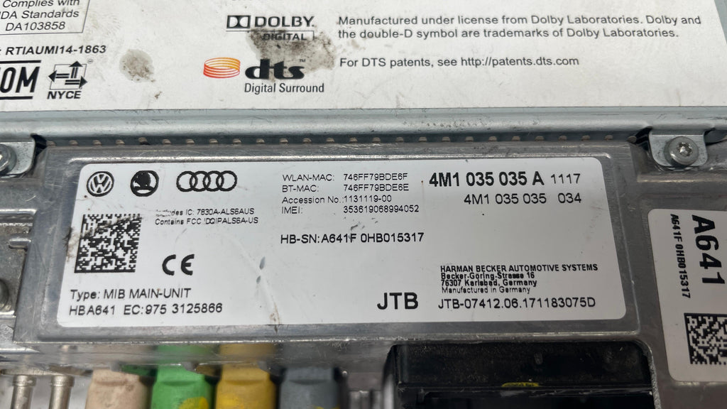4M1035035A  AUDI  HARMAN KARDON MULTI MEDIA
