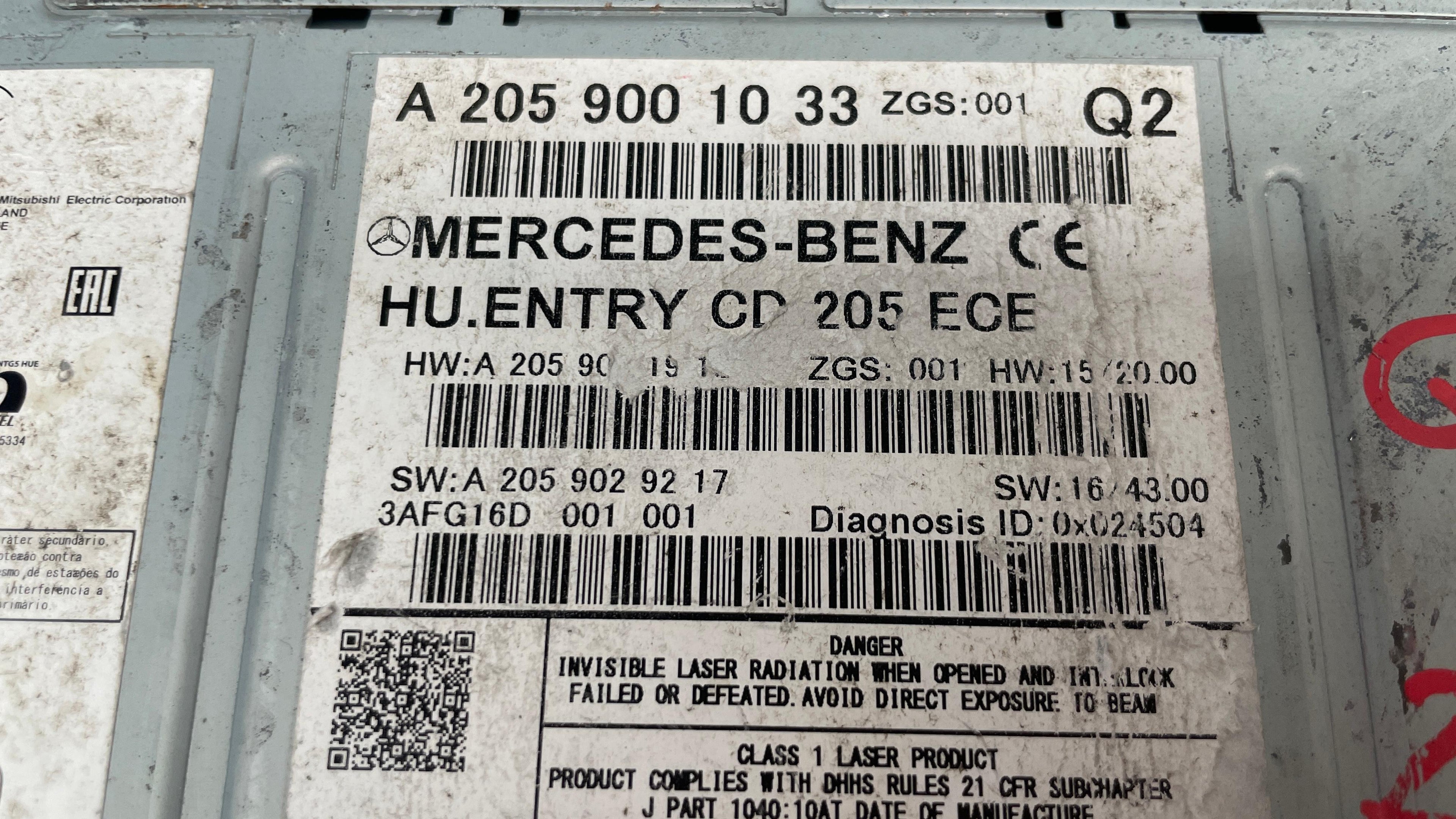 A2059001033  MERCEDES  MMI MULTIMEDIA HEAD UNIT
