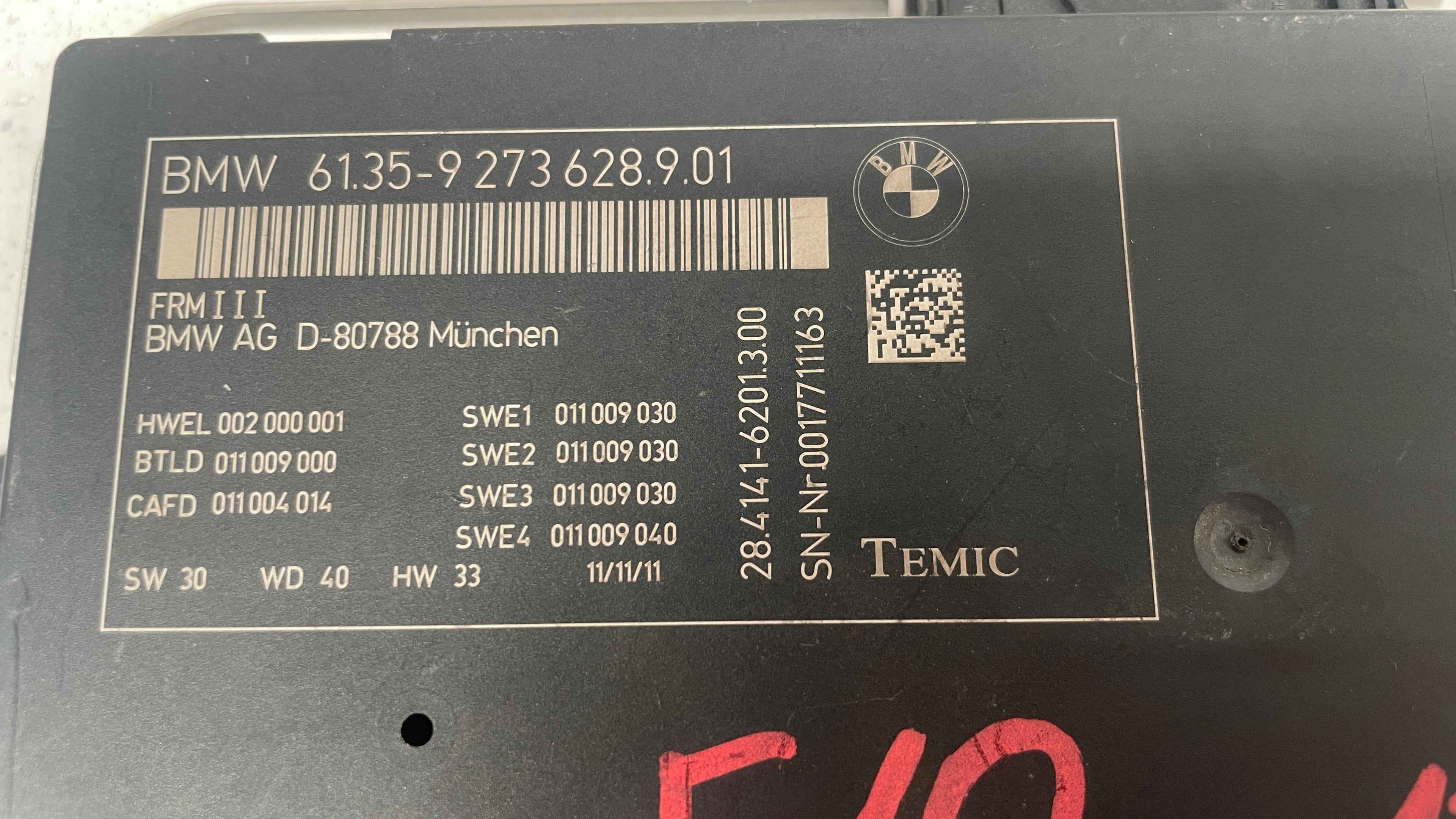 9273628901  BMW HEADLIGHT CONTROL UNIT