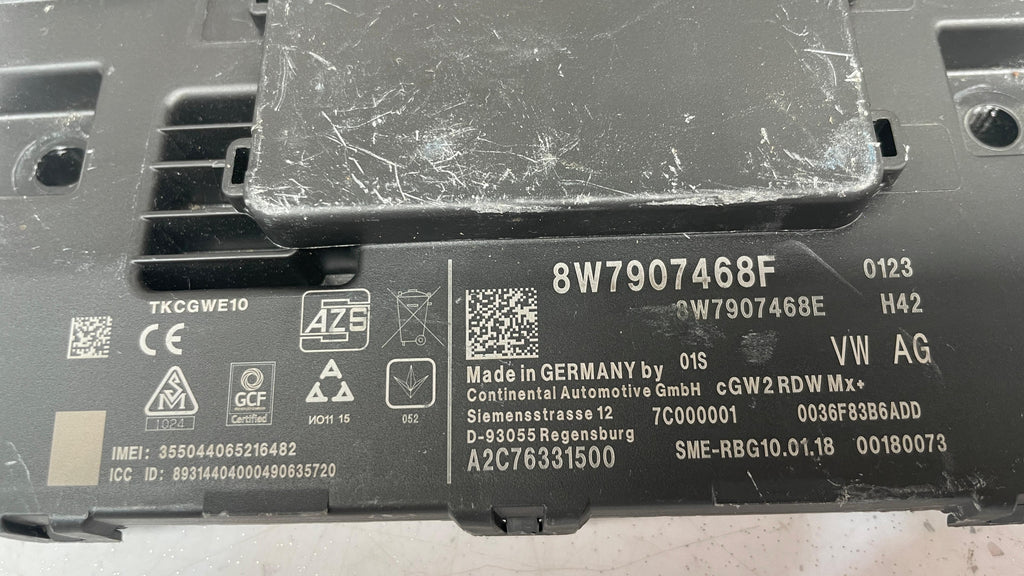 8W7907468F AUDI CENTRAL GATEWAY CONTROL MODULE