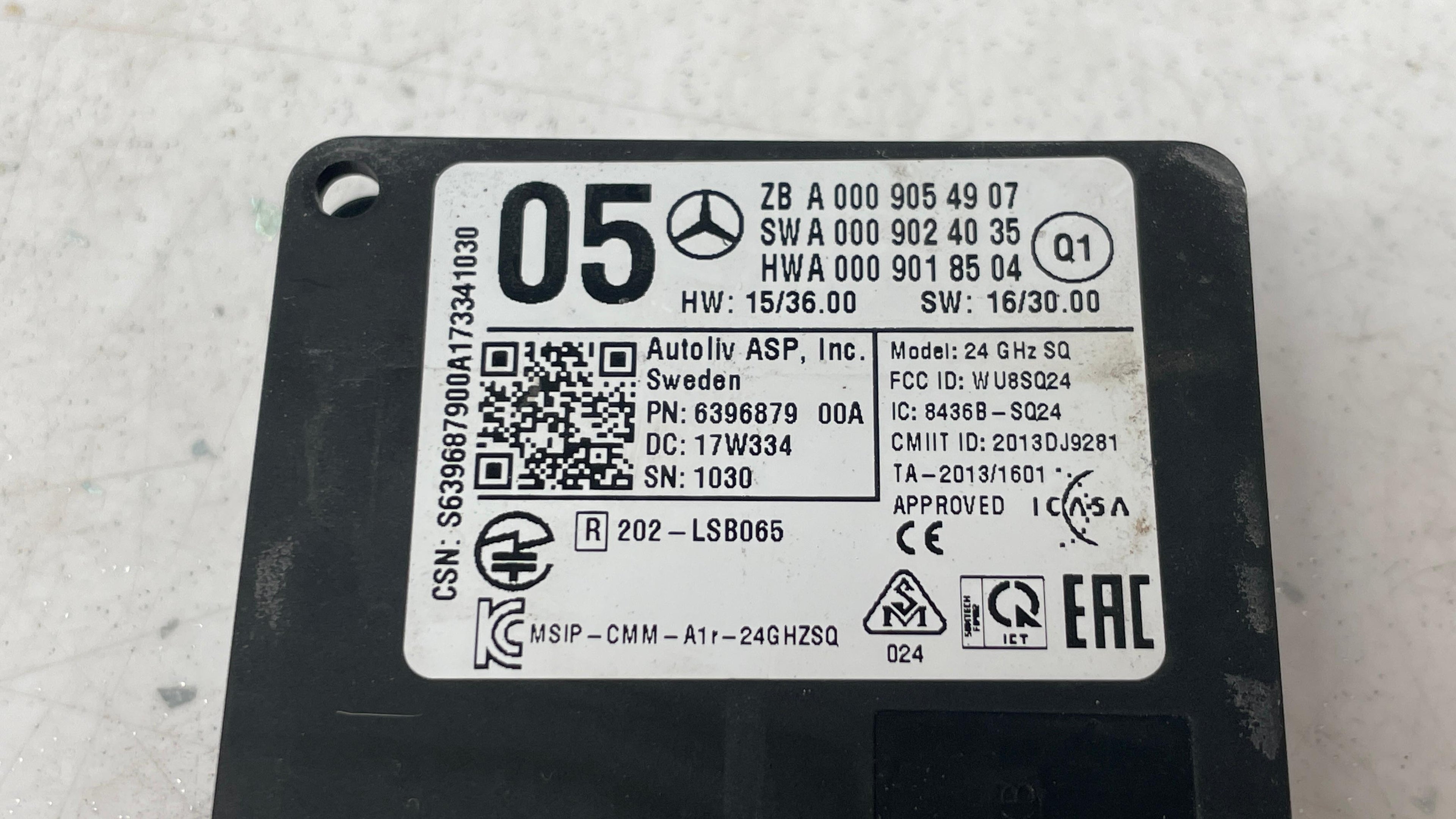 A0009054907 MERCEDES GLC BLIND SPOT RADAR SENSOR