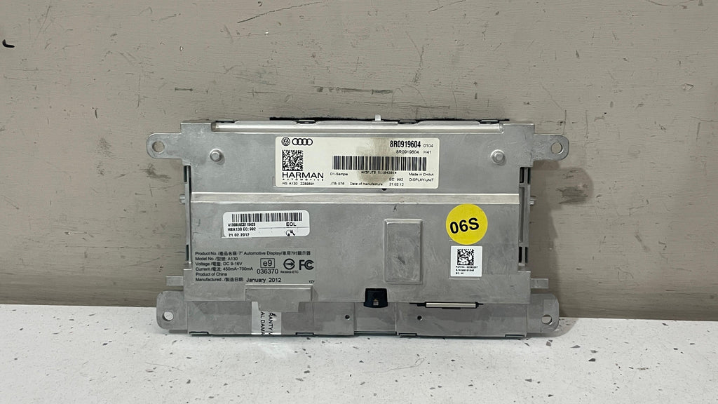 8R0919604 AUDI NAVIGATION DISPLAY SCREEN