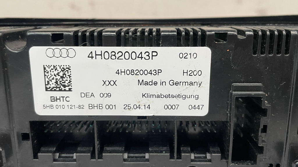 4H0820043P AUDI A8 CLIMATE CONTROL FRONT AC