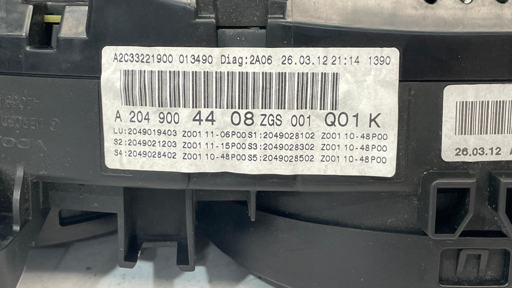 A2049004408 MERCEDES W204 INSTRUMENT CLUSTER PANEL