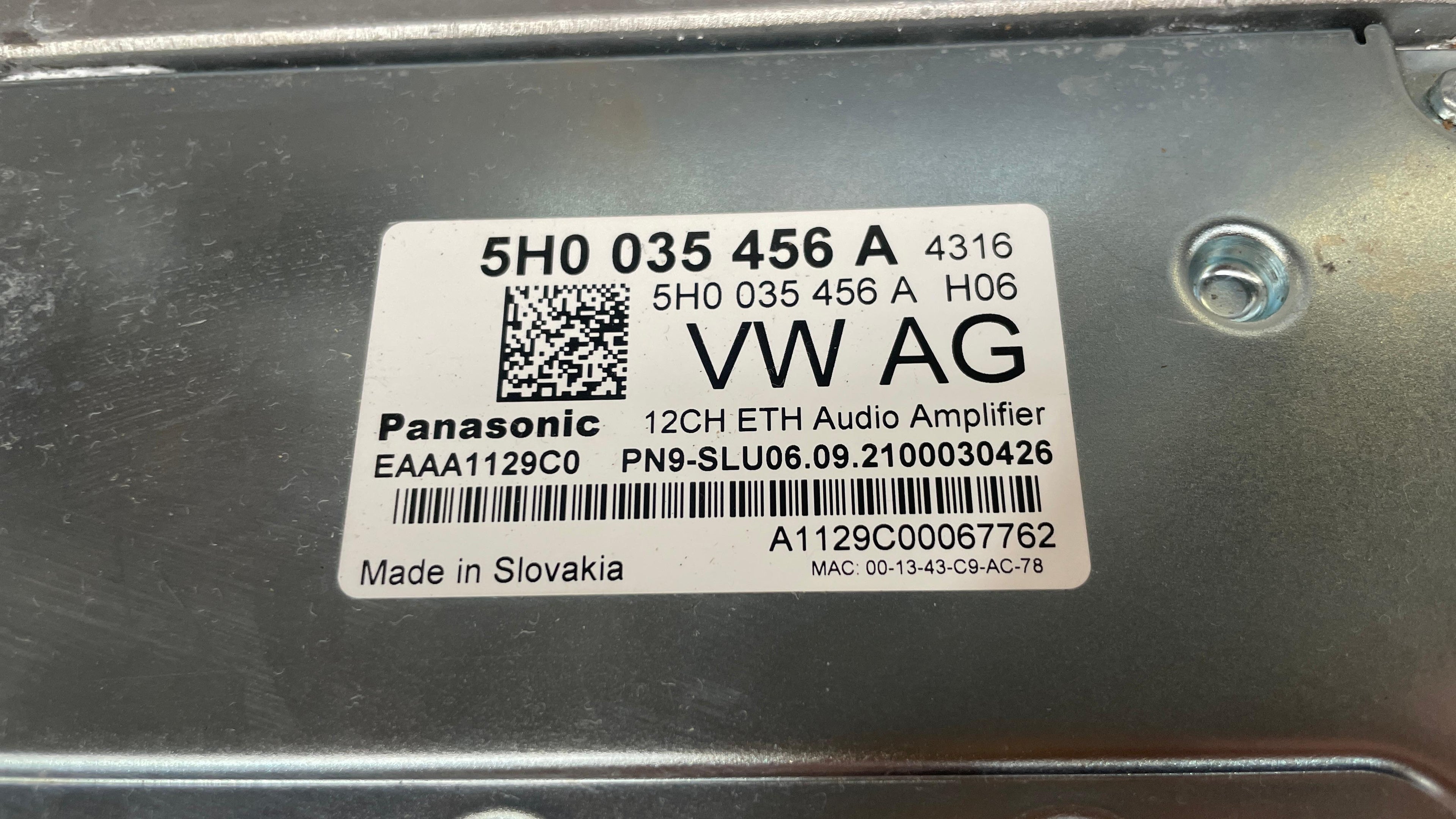 5H0035456A VOLKSWAGEN GOLF 8 SOUND SYSTEM AMPLIFIER