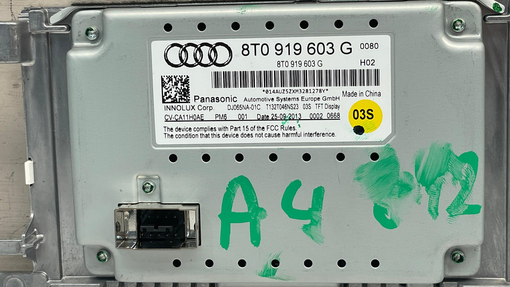8T0919603G AUDI A4 MONITOR DISPLAY SCREEN UNIT