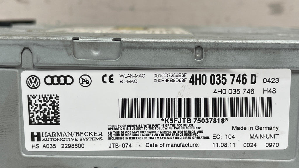 4H0035746D AUDI A8 RADIO MMI MULTIMEDIA CONTROL