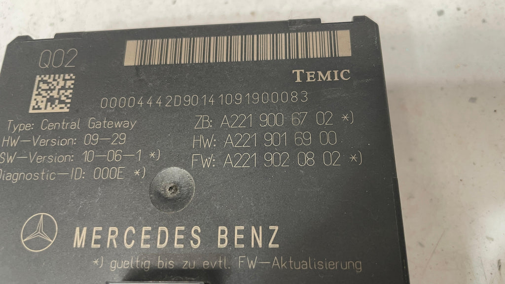 A2219006702 MERCEDES W221 GATEWAY CONTROL MODULE ECU