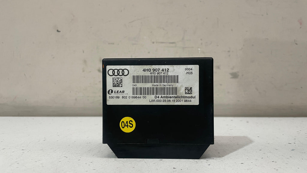 4H0907412 AUDI A8 AMBIENT LIGHTING COMFORT CONTROL MODULE