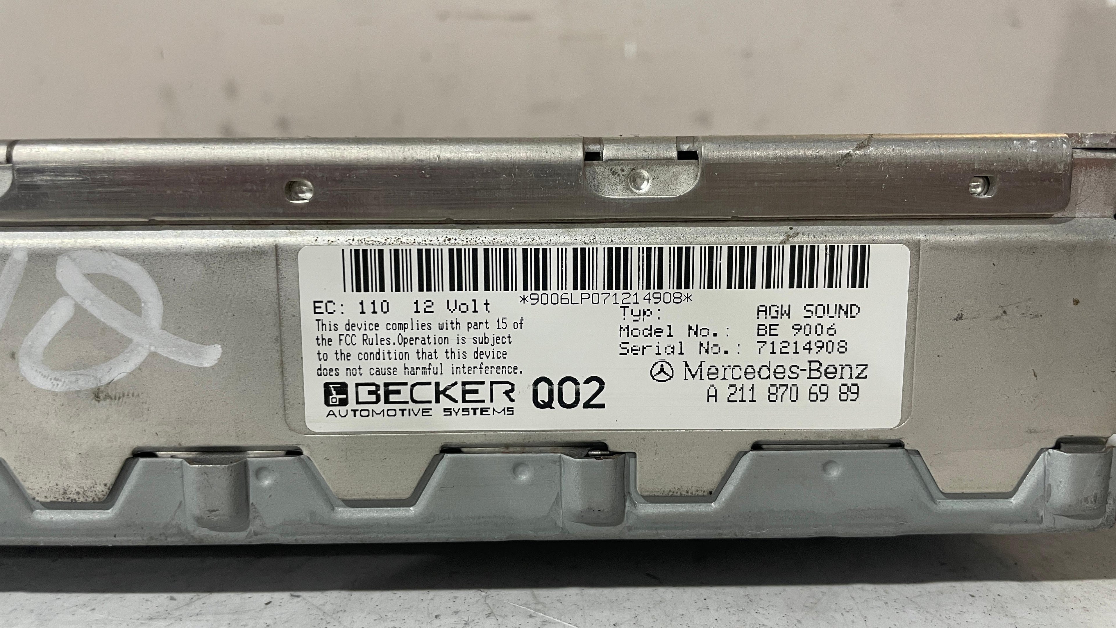 A2118706989 MERCEDES W211 AMPLIFIER AMP BECKER AUDIO SYSTEM