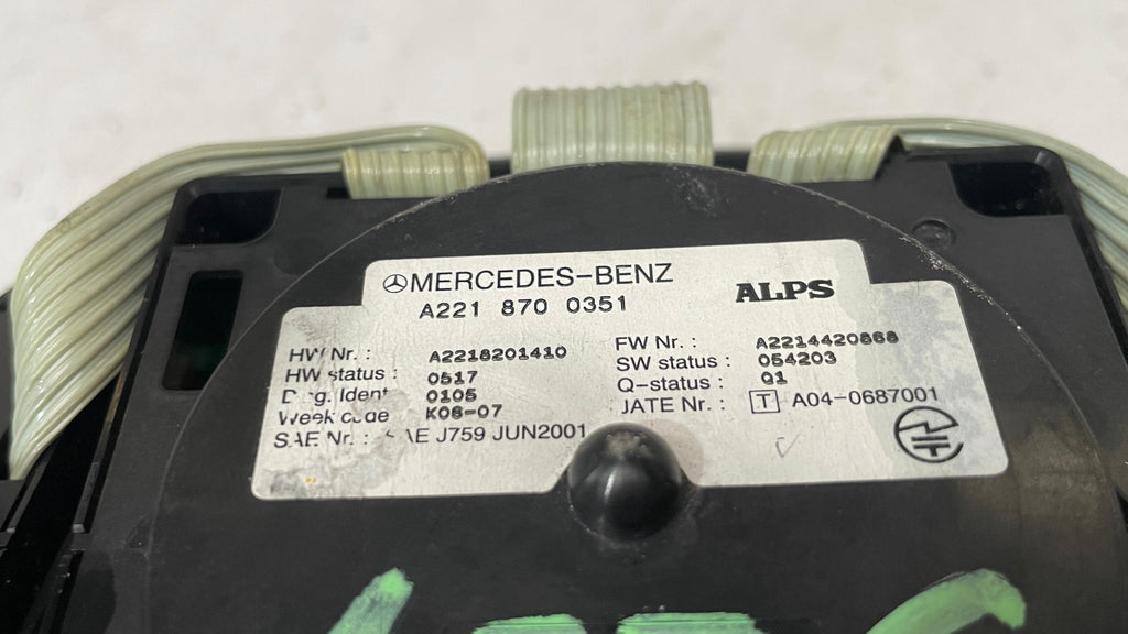 A2218700351 MERCEDES BENZ W221 MULTIMEDIA CONTROL SWITCH